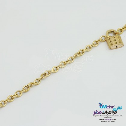 دستبند طلا - طرح قفل-MB1382